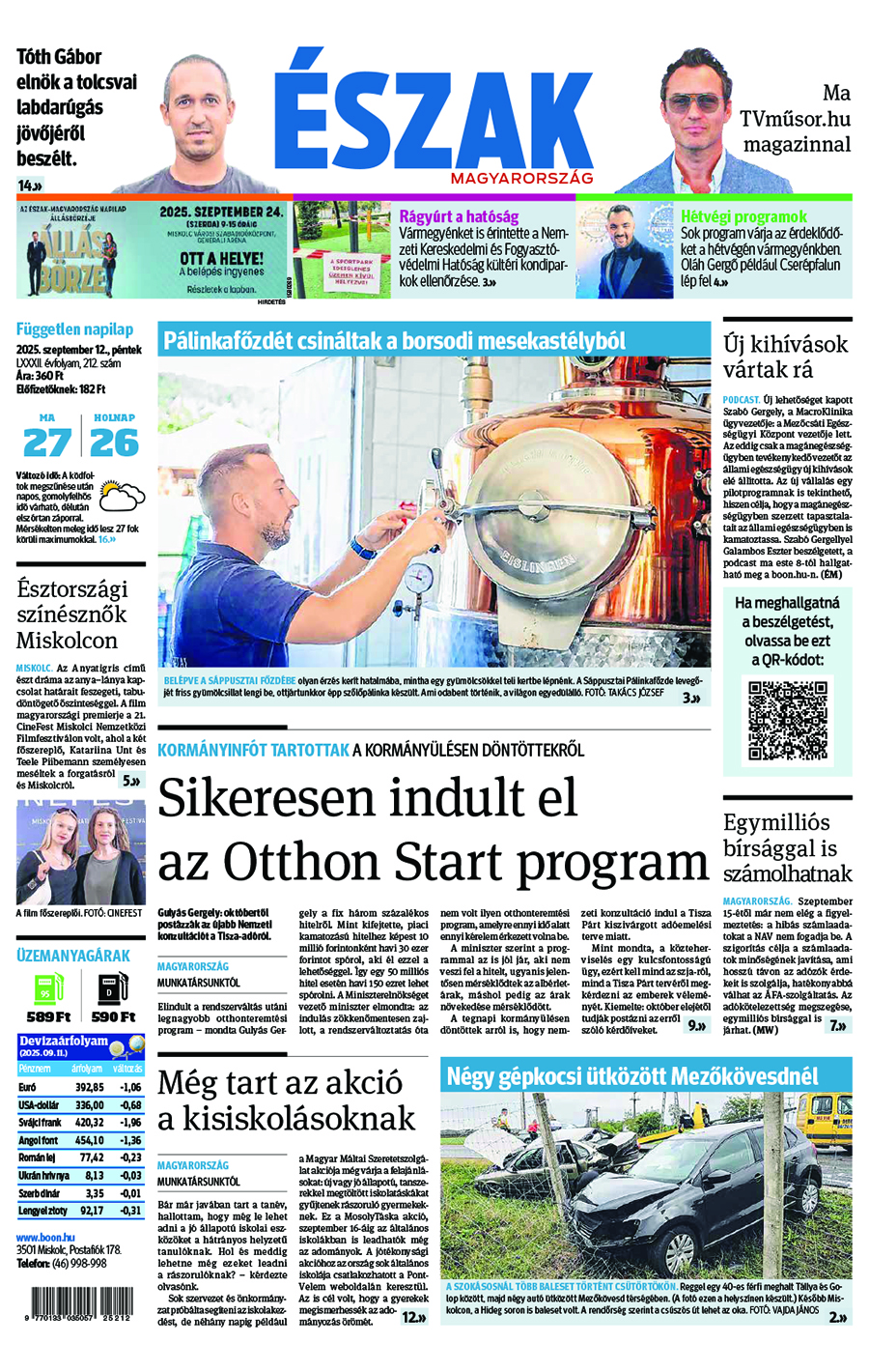 Lapszám: 2025.09.12. + MELLÉKLET