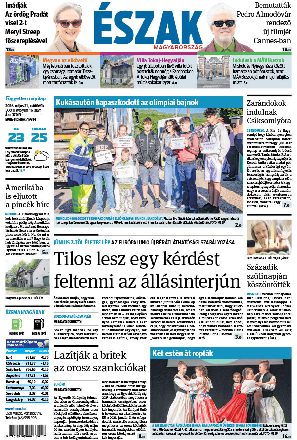 Lapszám: 2026. 05. 21.