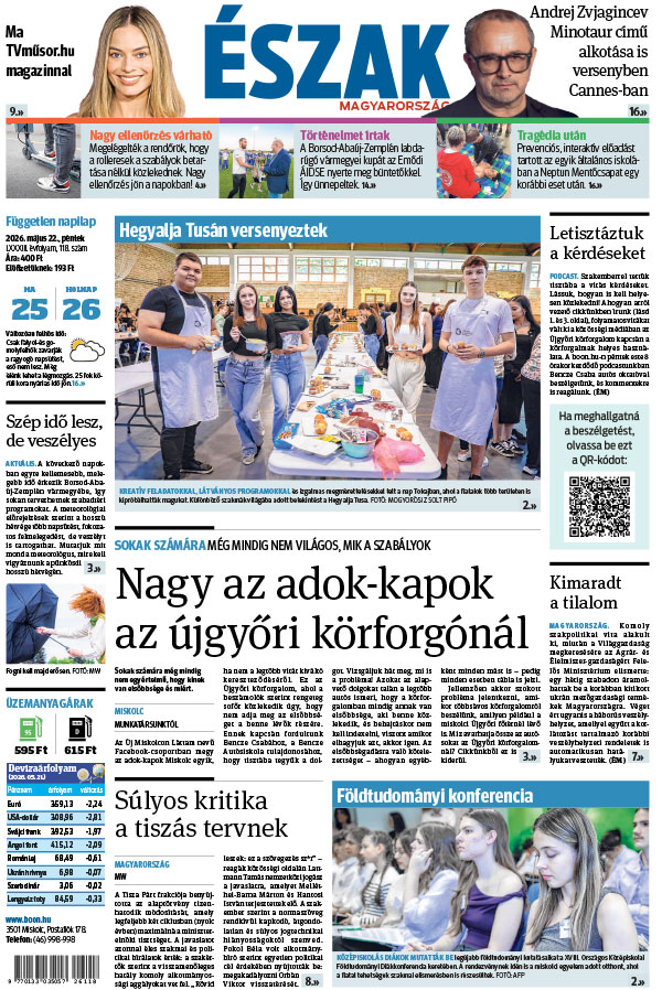 Lapszám: 2026. 05. 22. + MELLÉKLET